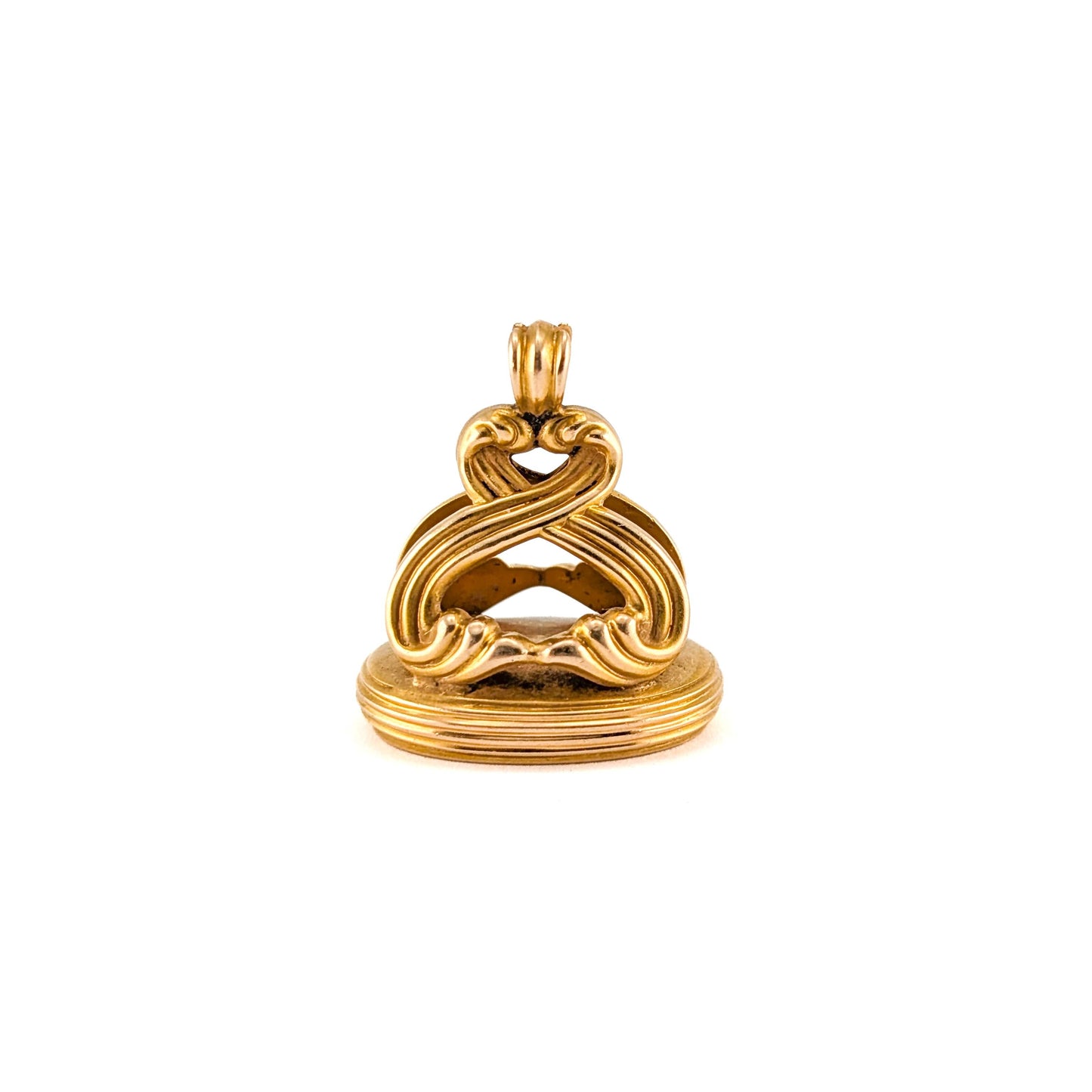 Antique 14k Gold Monogram Wax Seal Fob Pendant - 9.26g
