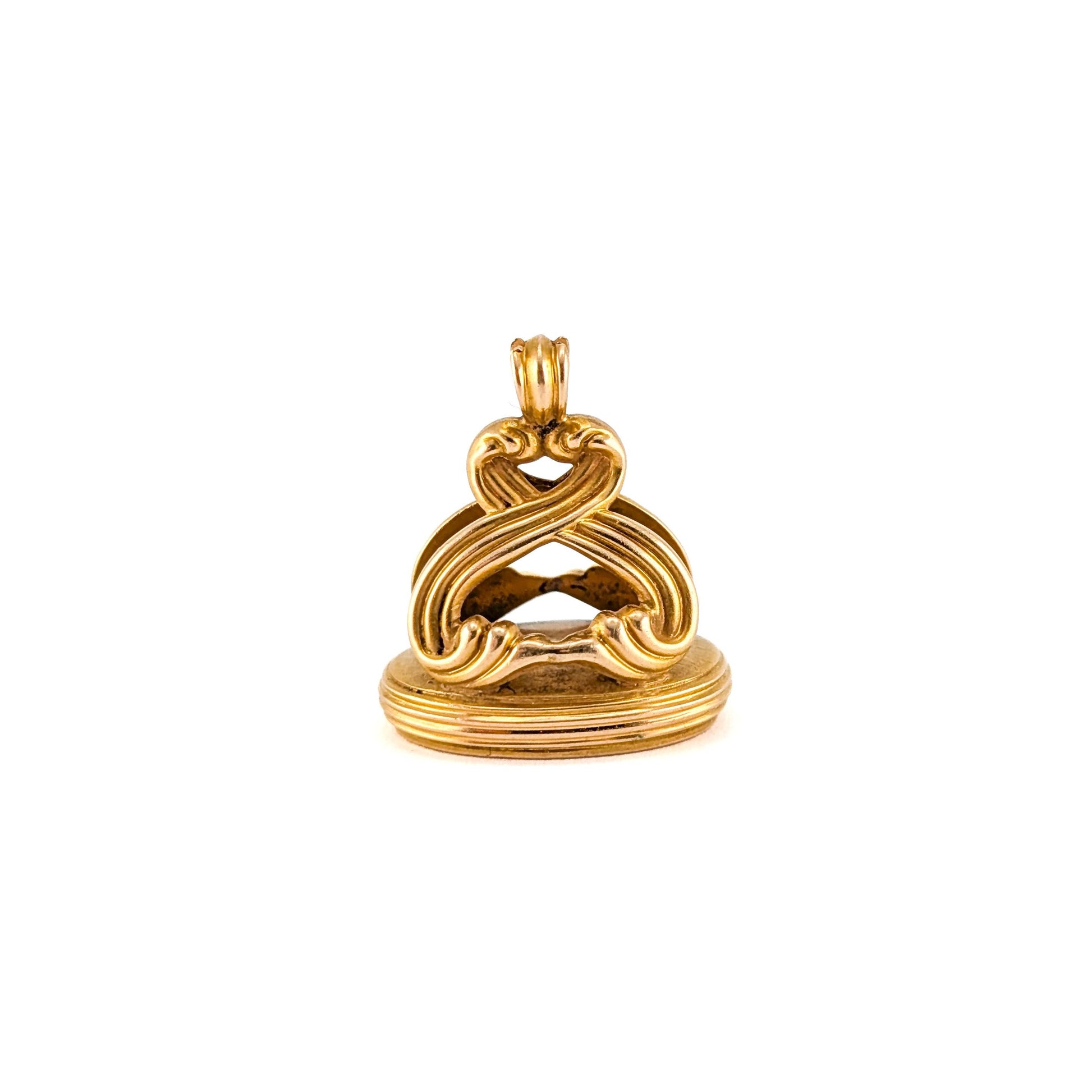 Antique 14k Gold Monogram Wax Seal Fob Pendant - 9.26g