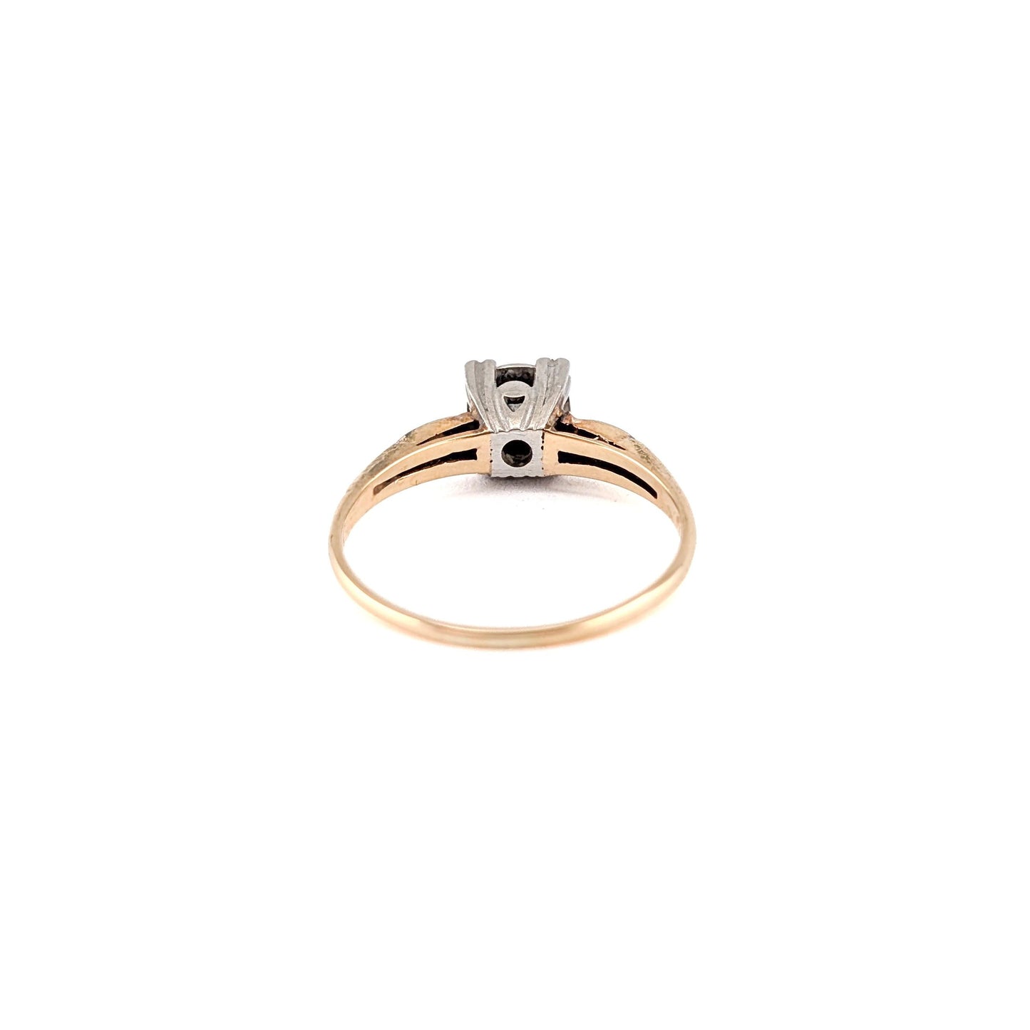Vintage 14k Gold & Silver-Topped 0.35ct Diamond Engagement Ring