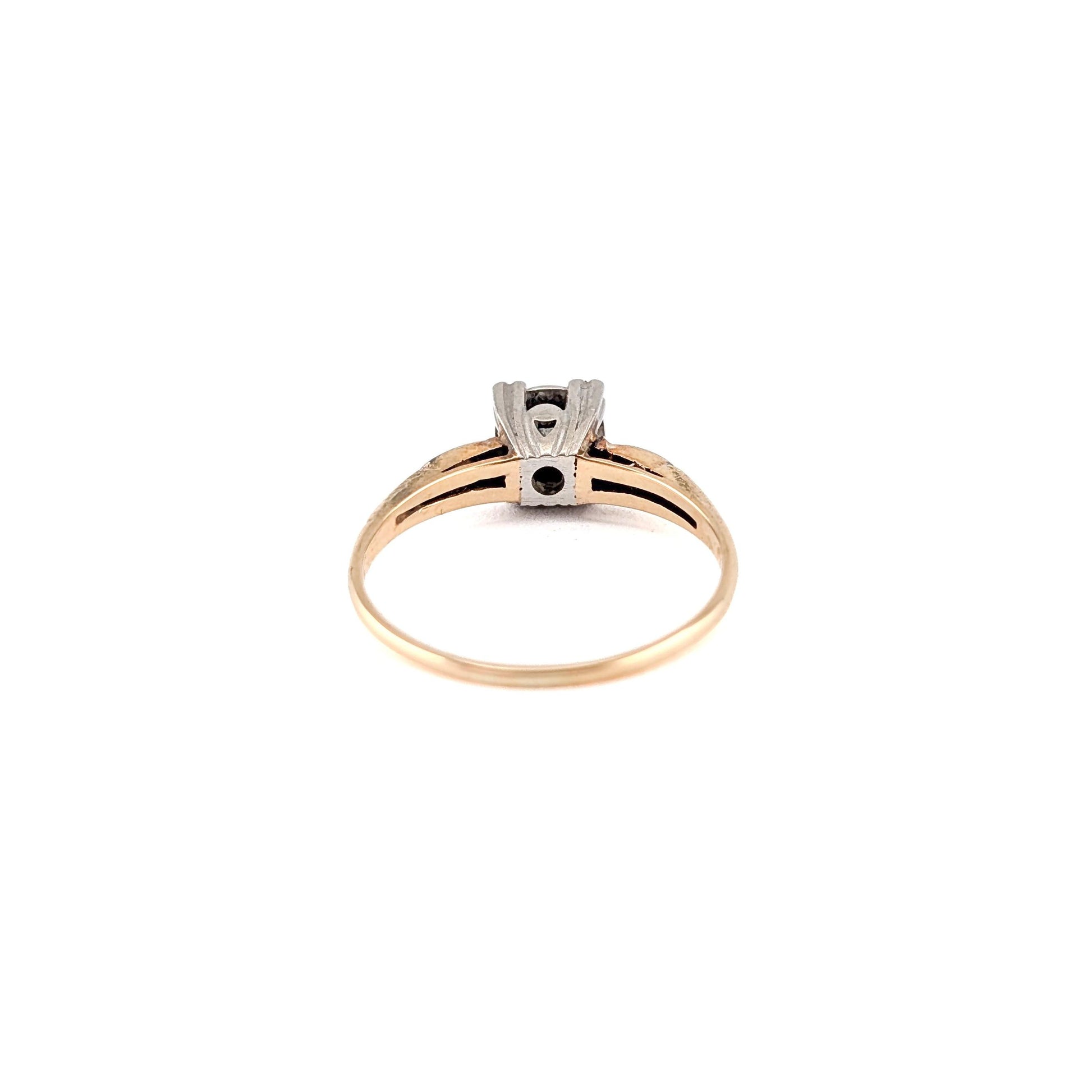 Vintage 14k Gold & Silver-Topped 0.35ct Diamond Engagement Ring