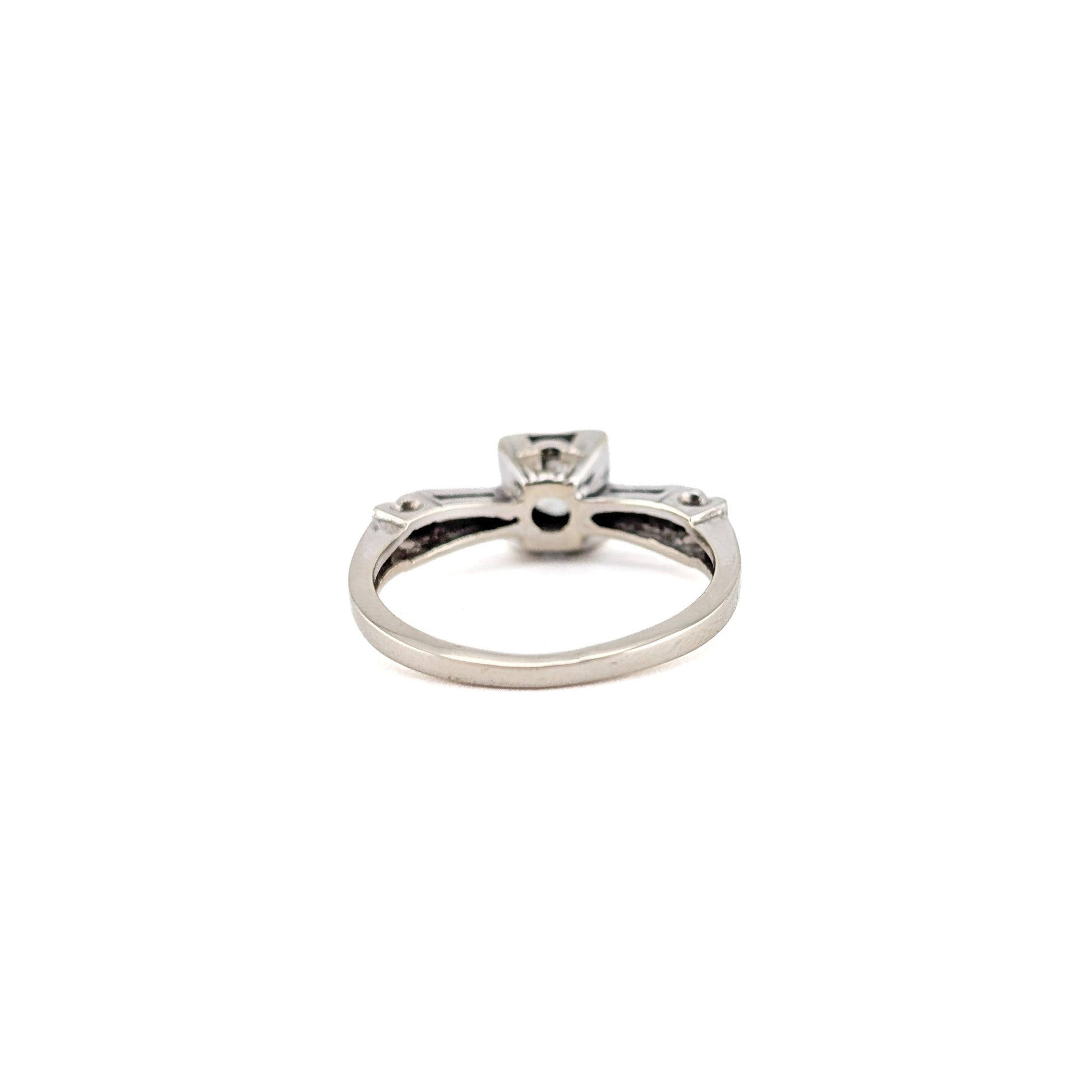 Vintage 14k White Gold 0.50ct Transitional Cut Diamond Engagement Ring