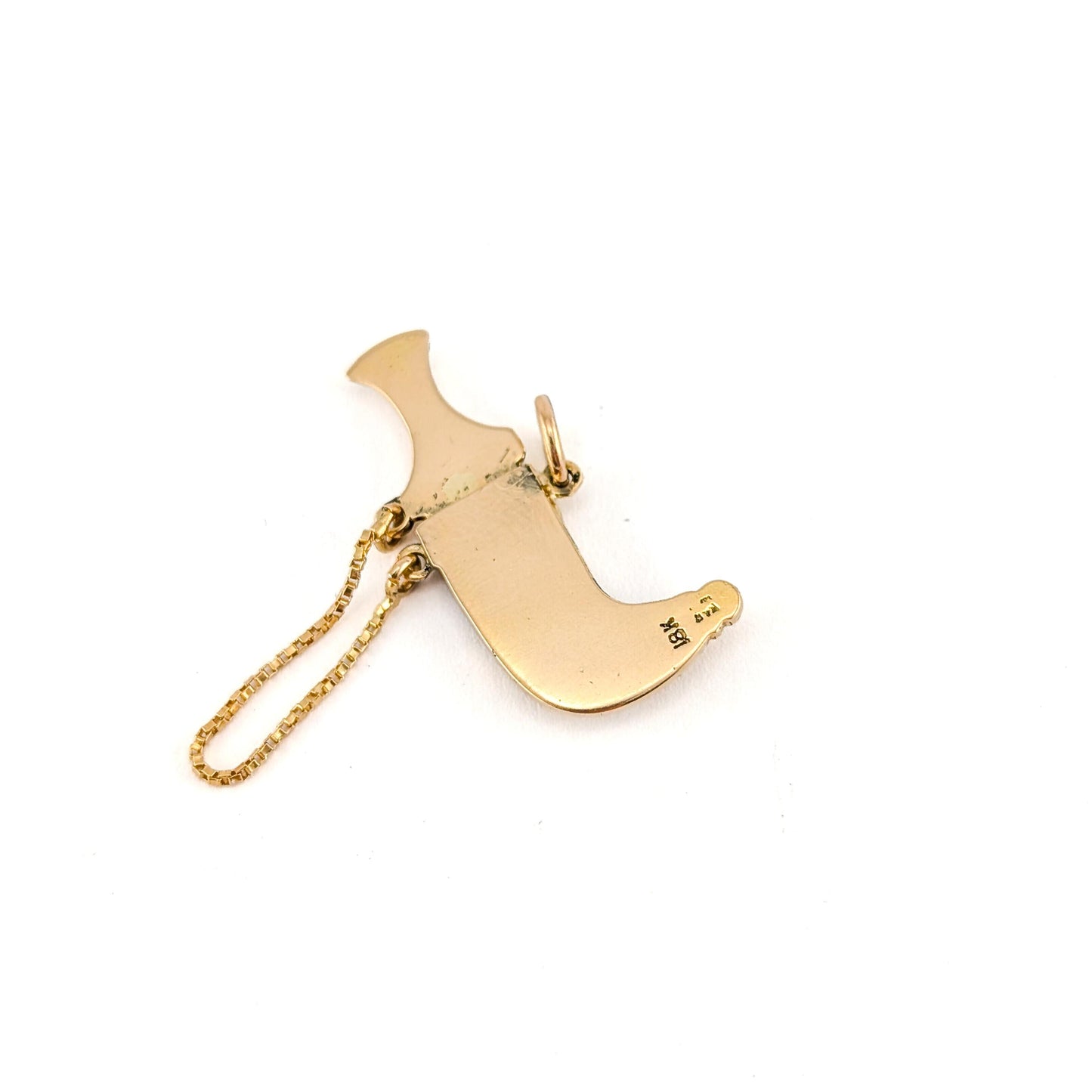 Vintage 18k Gold Mechanical Jambiya Style Dagger & Scabbard Charm