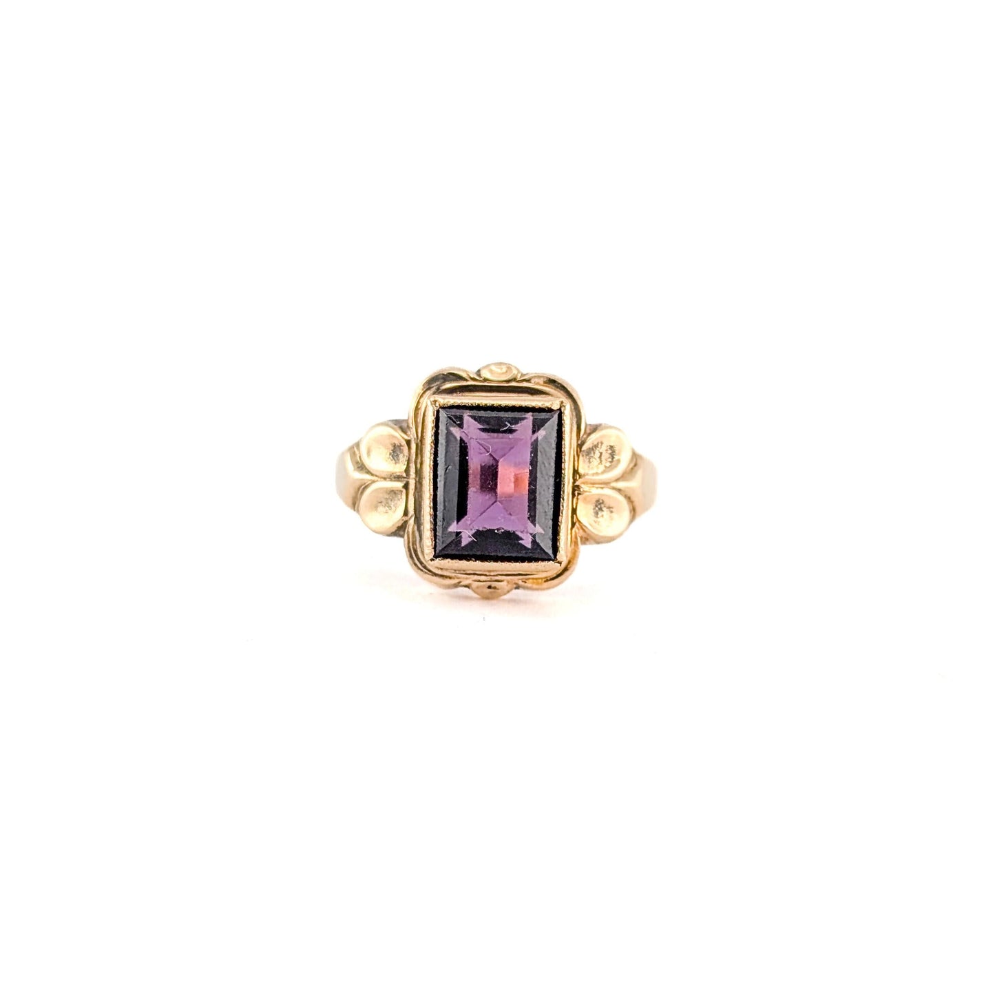 Vintage Otsby & Barton 10k Gold Purple Glass Ring