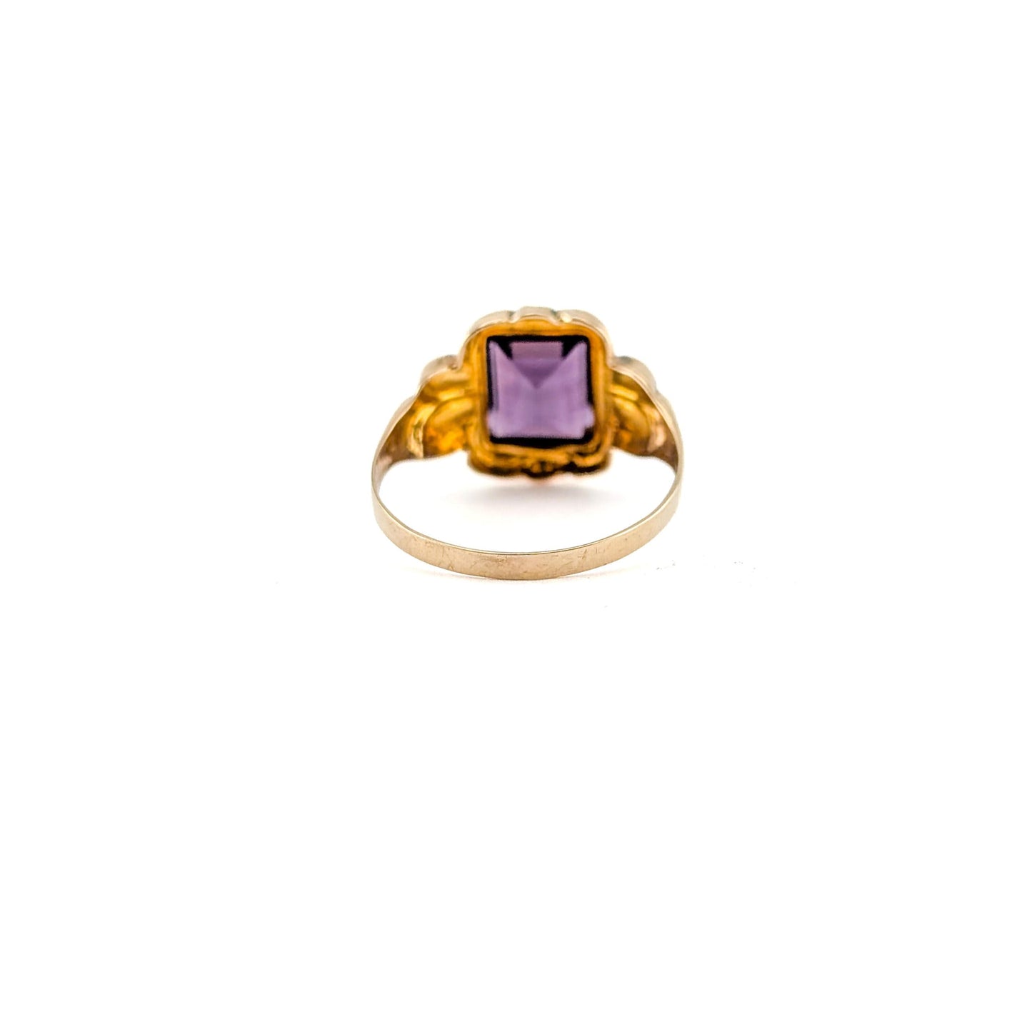 Vintage Otsby & Barton 10k Gold Purple Glass Ring