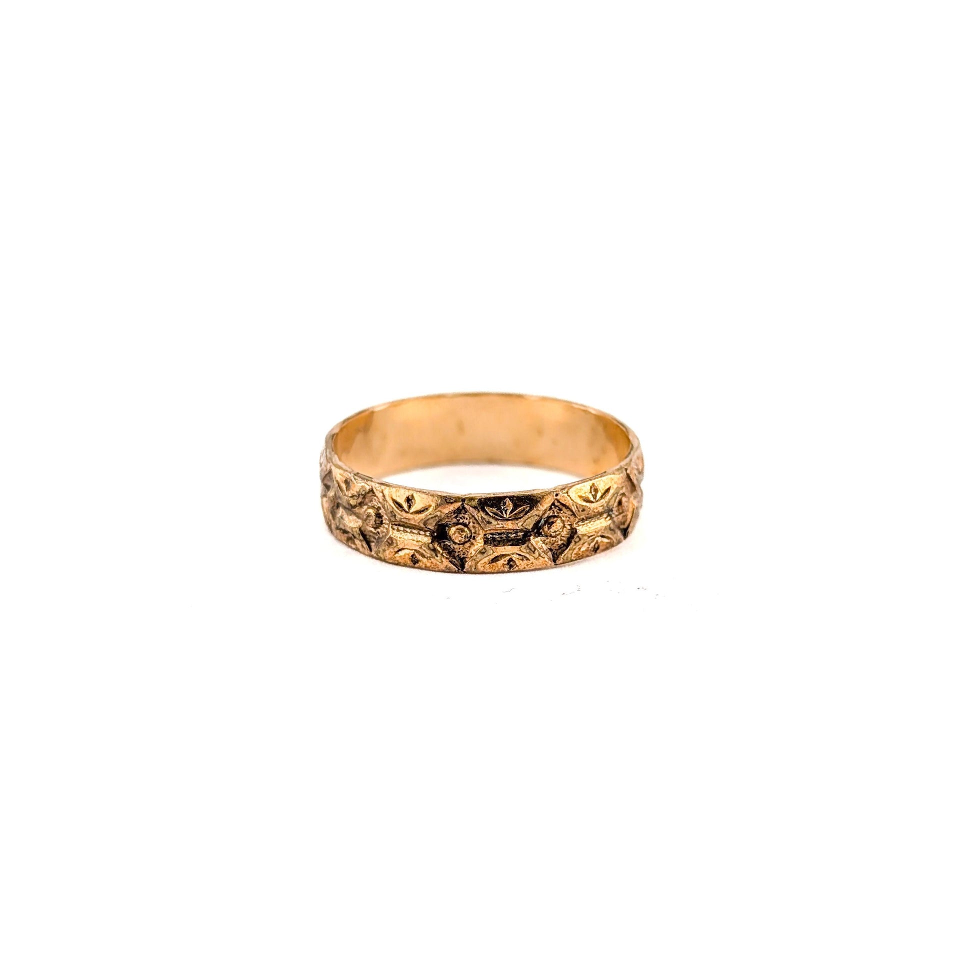 Antique 8k Gold Engraved Band Ring