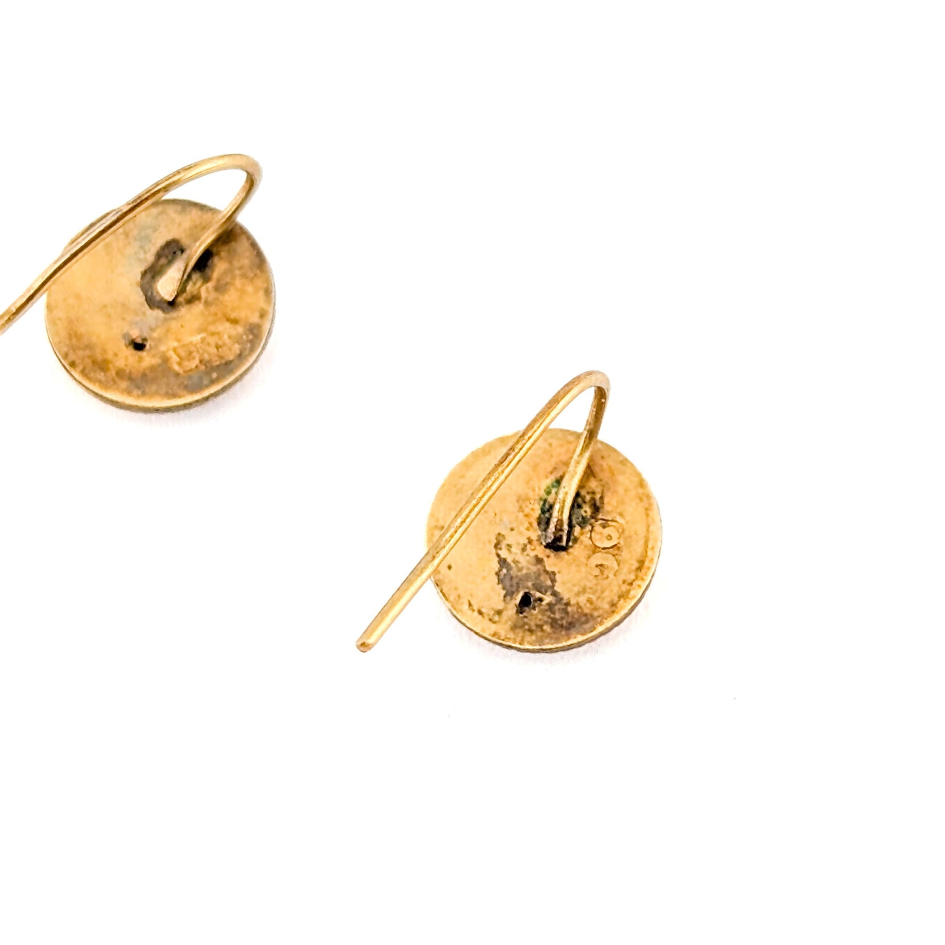 Antique Victorian 9k Gold Diamond Starburst Earrings