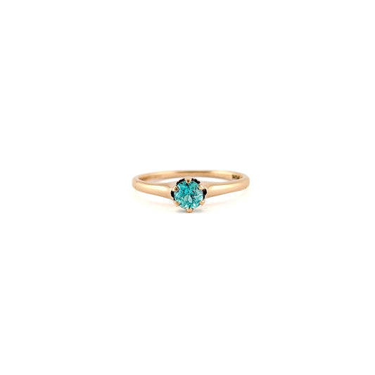 Antique 10K Yellow Gold Natural Columbian Emerald Solitaire Ring