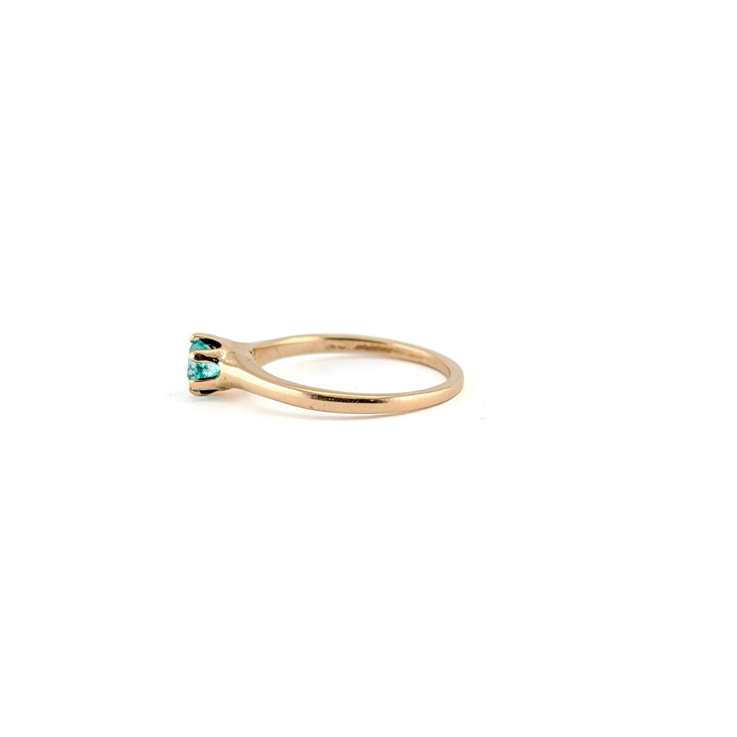 Antique 10K Yellow Gold Natural Columbian Emerald Solitaire Ring