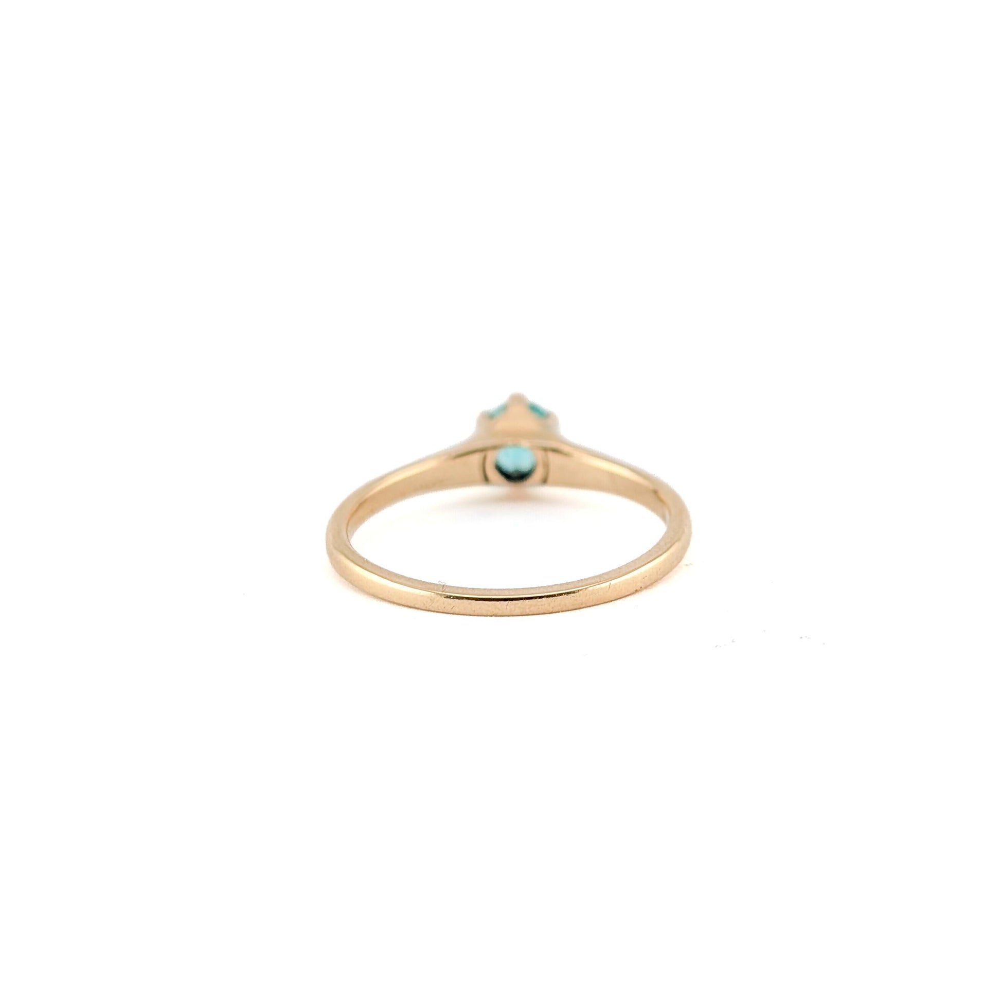 Antique 10K Yellow Gold Natural Columbian Emerald Solitaire Ring
