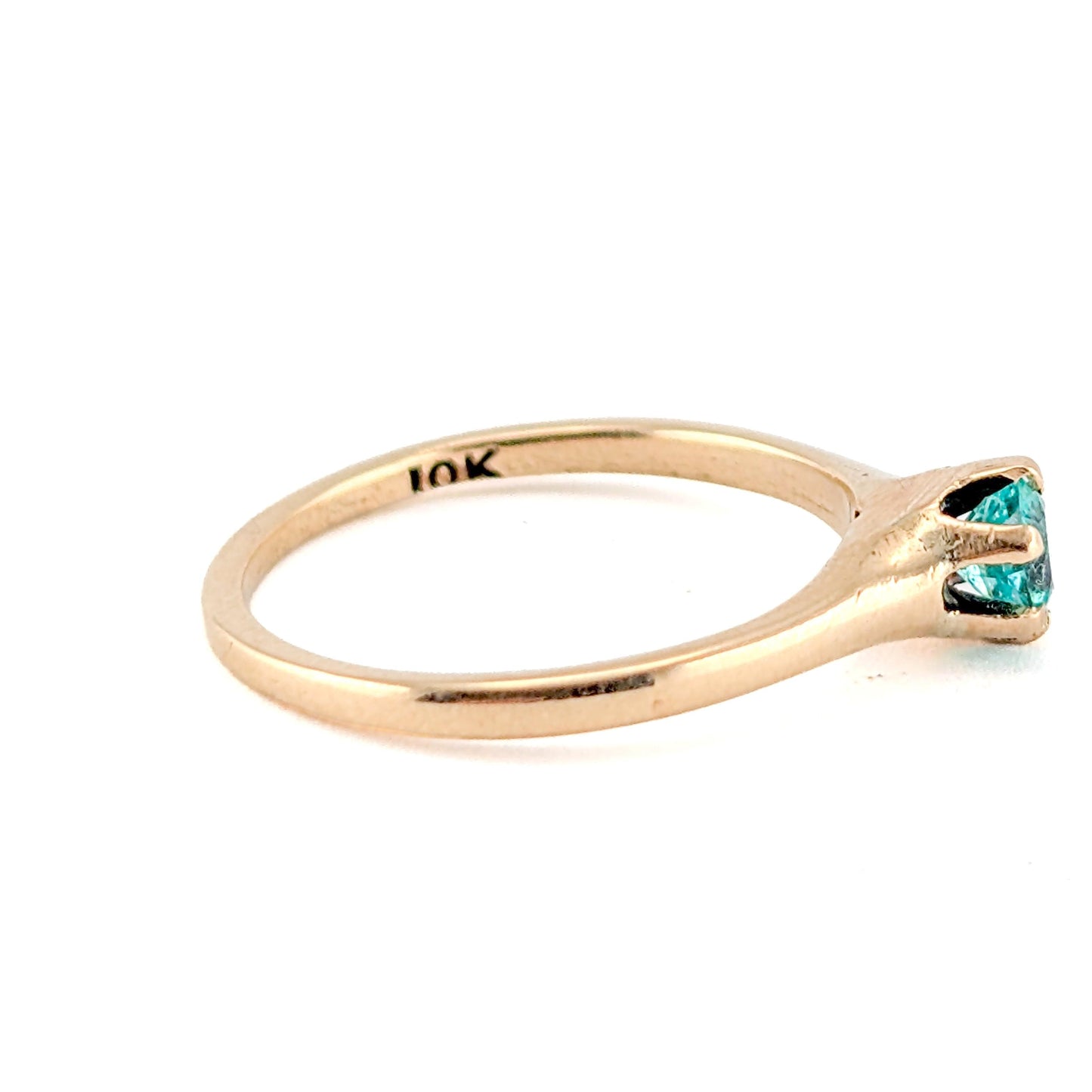 Antique 10K Yellow Gold Natural Columbian Emerald Solitaire Ring