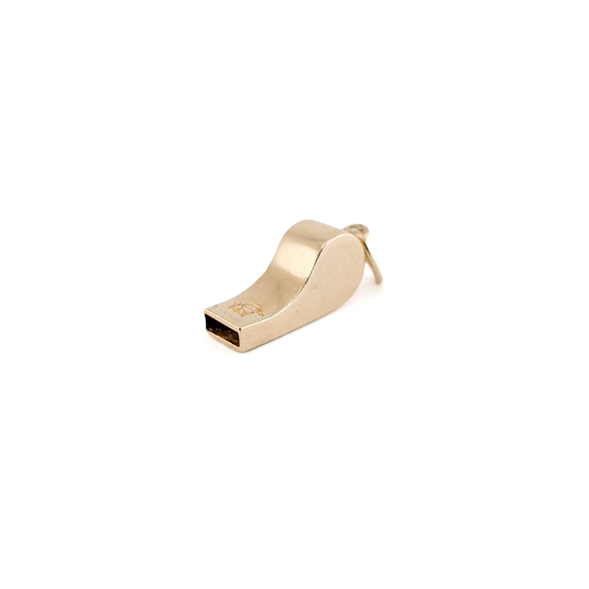 Vintage 14K Yellow Gold Whistle Charm
