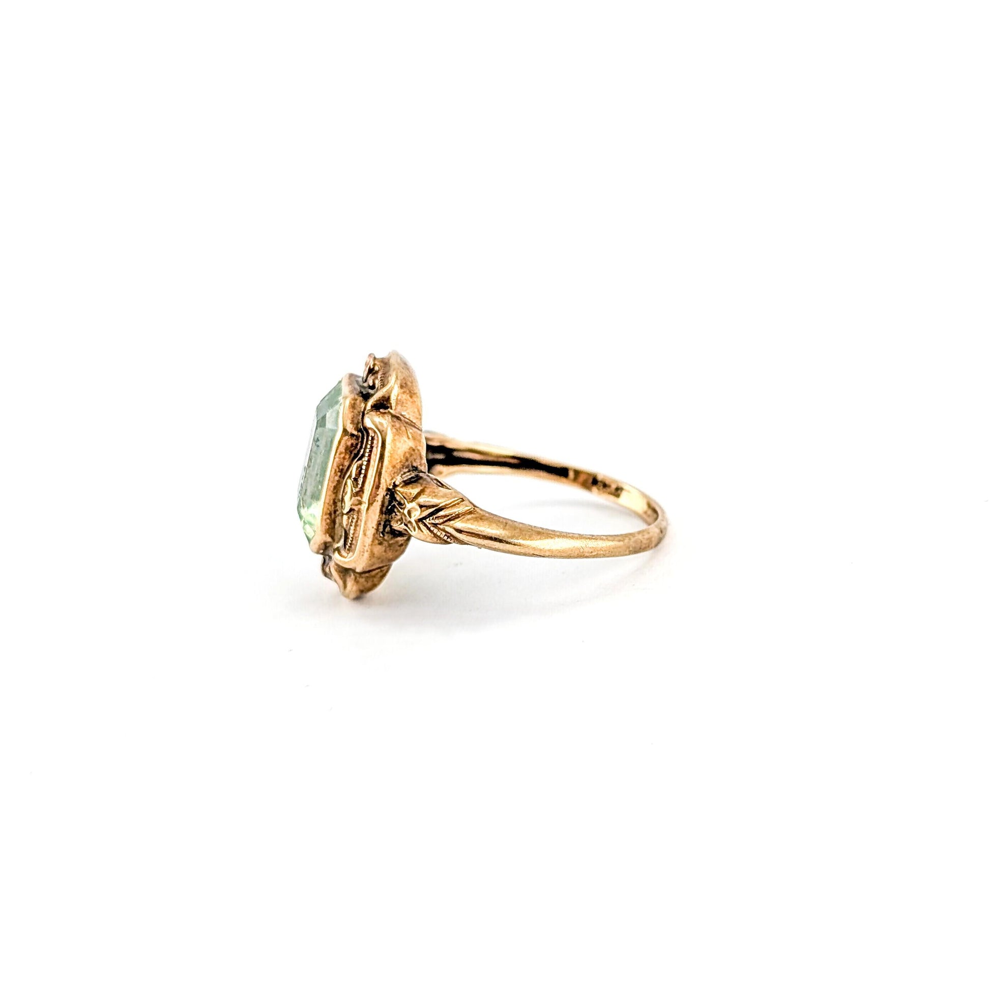 Vintage 10K Gold Synthetic Uranium Spinel Ring, Circa 1950