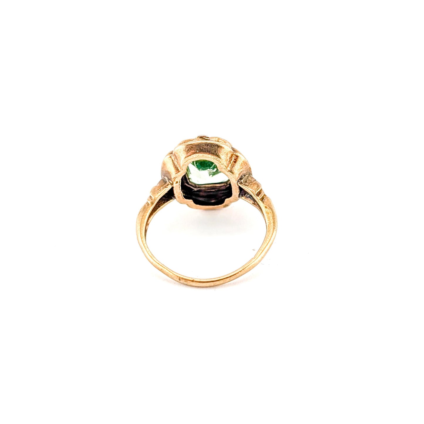 Vintage 10K Gold Synthetic Uranium Spinel Ring, Circa 1950