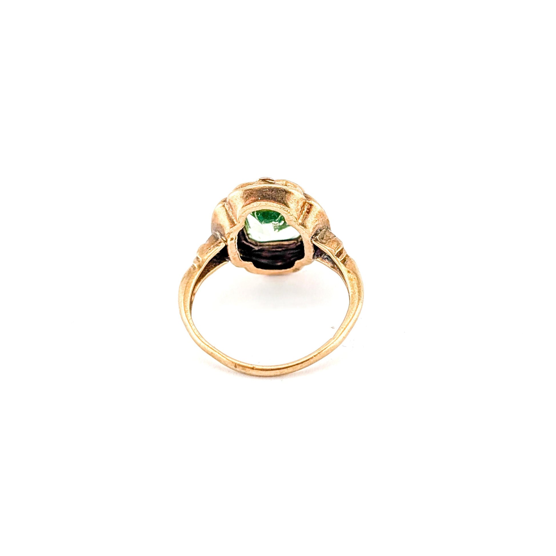 Vintage 10K Gold Synthetic Uranium Spinel Ring, Circa 1950