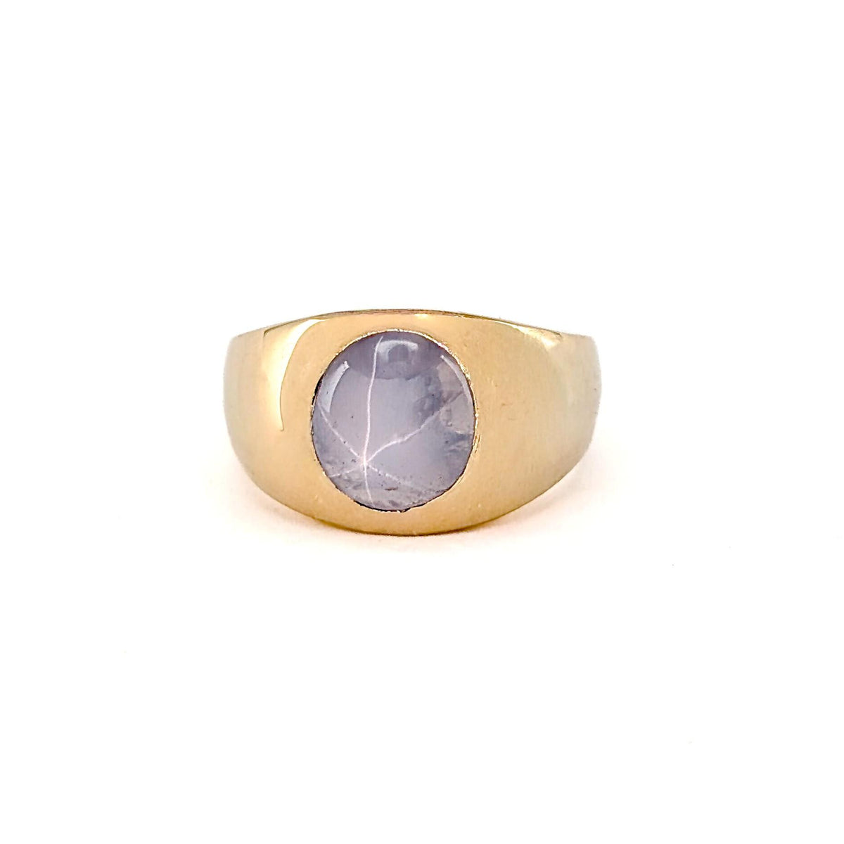 Vintage 14K Gold Natural White Star Sapphire Ring