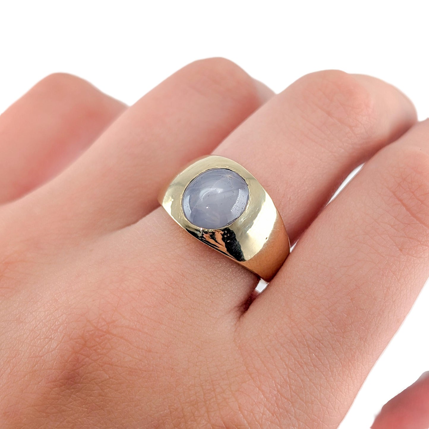Vintage 14K Gold Natural White Star Sapphire Ring