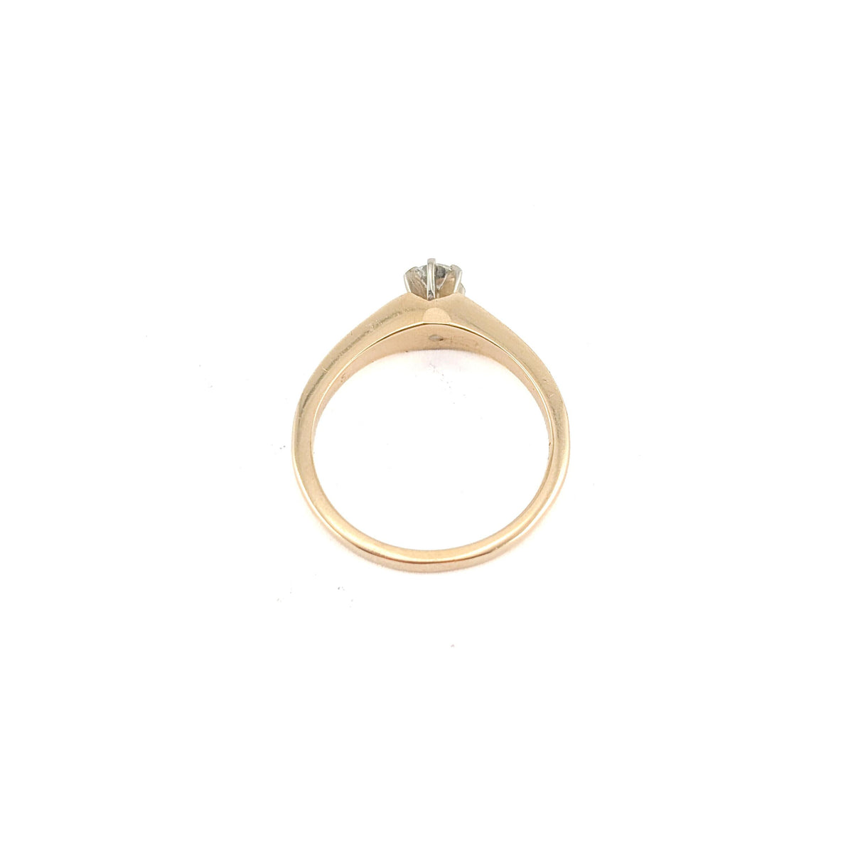 Vintage Brogan 14K Gold Old European Cut Diamond Solitaire Ring