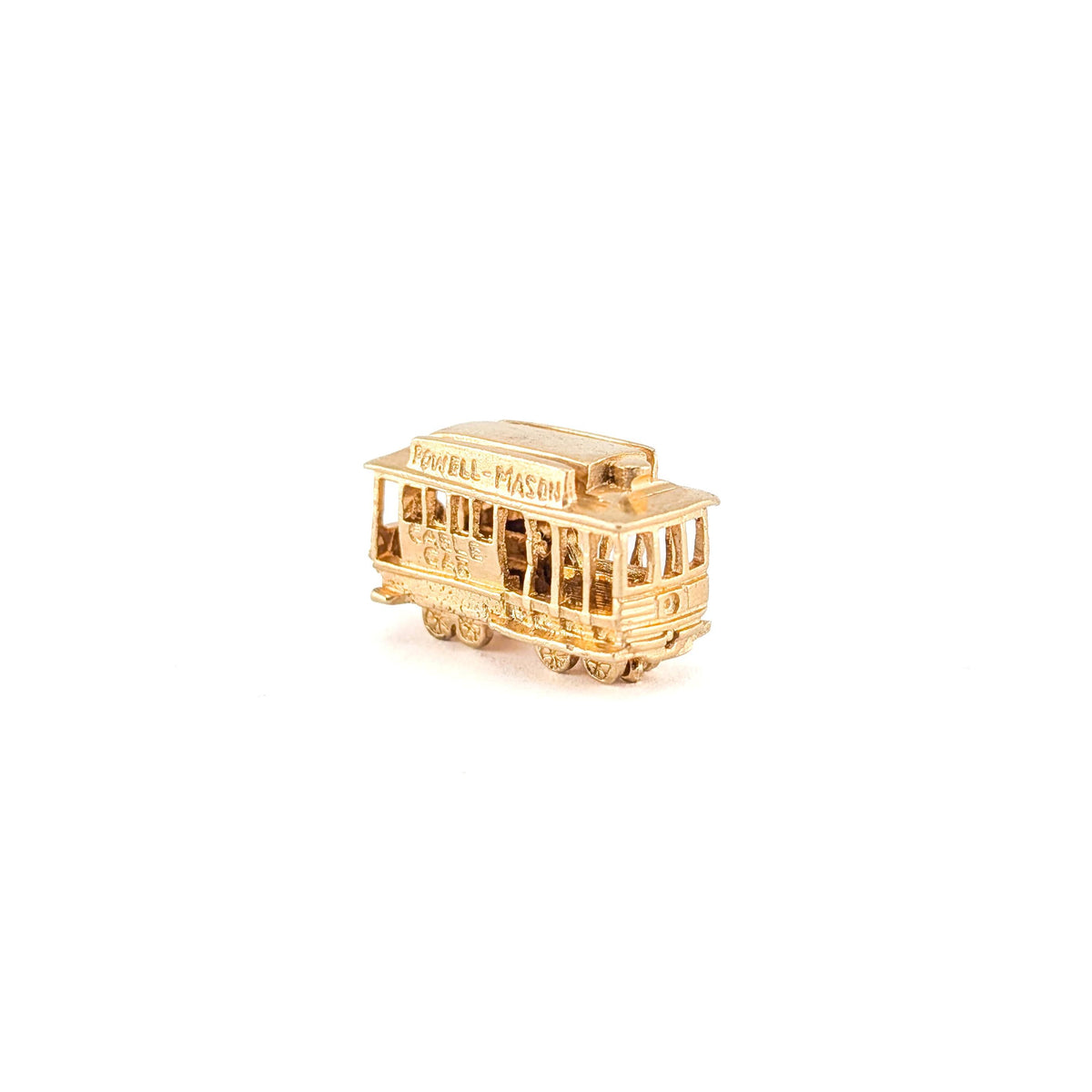 Vintage 14K Gold Cable Car Charm