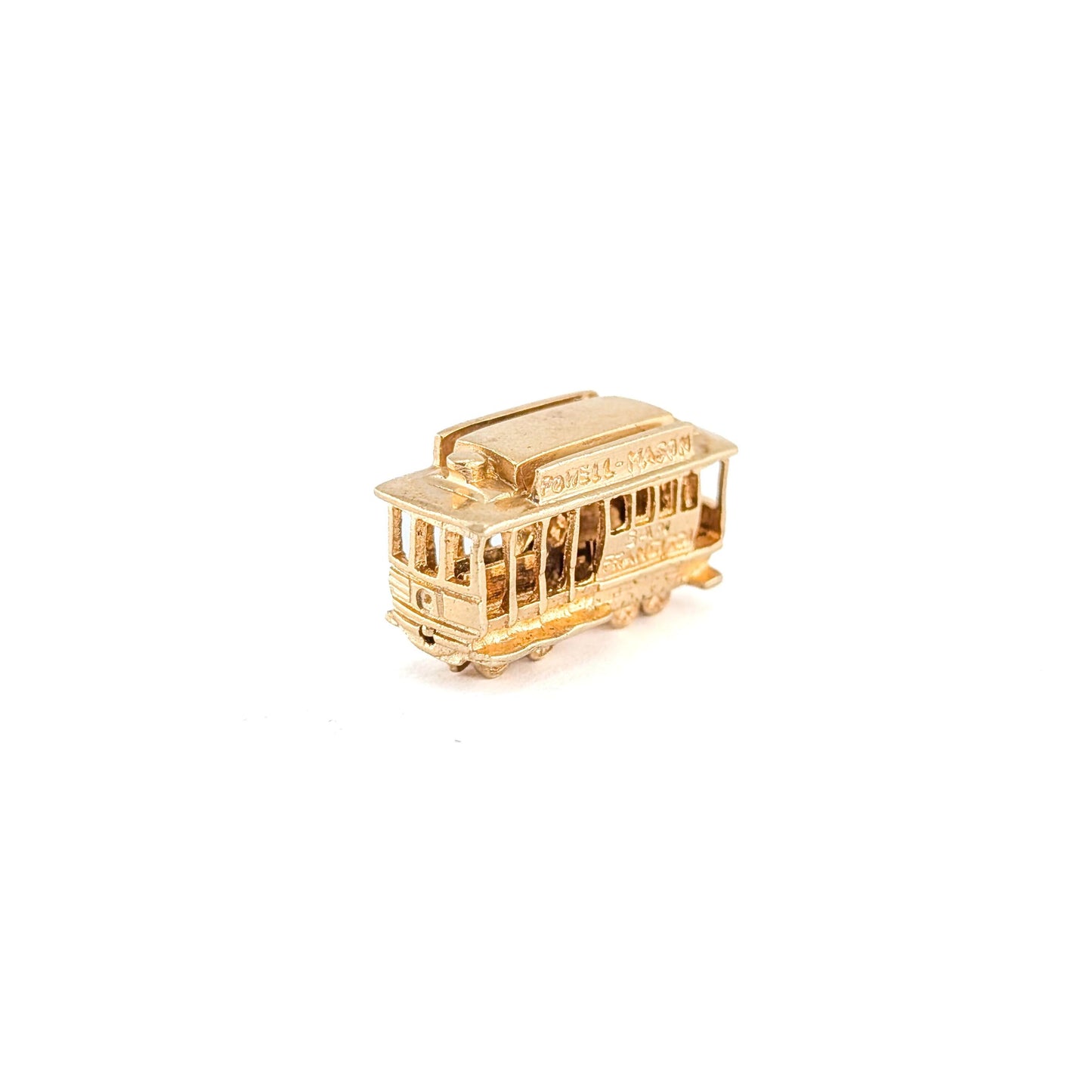 Vintage 14K Gold Cable Car Charm