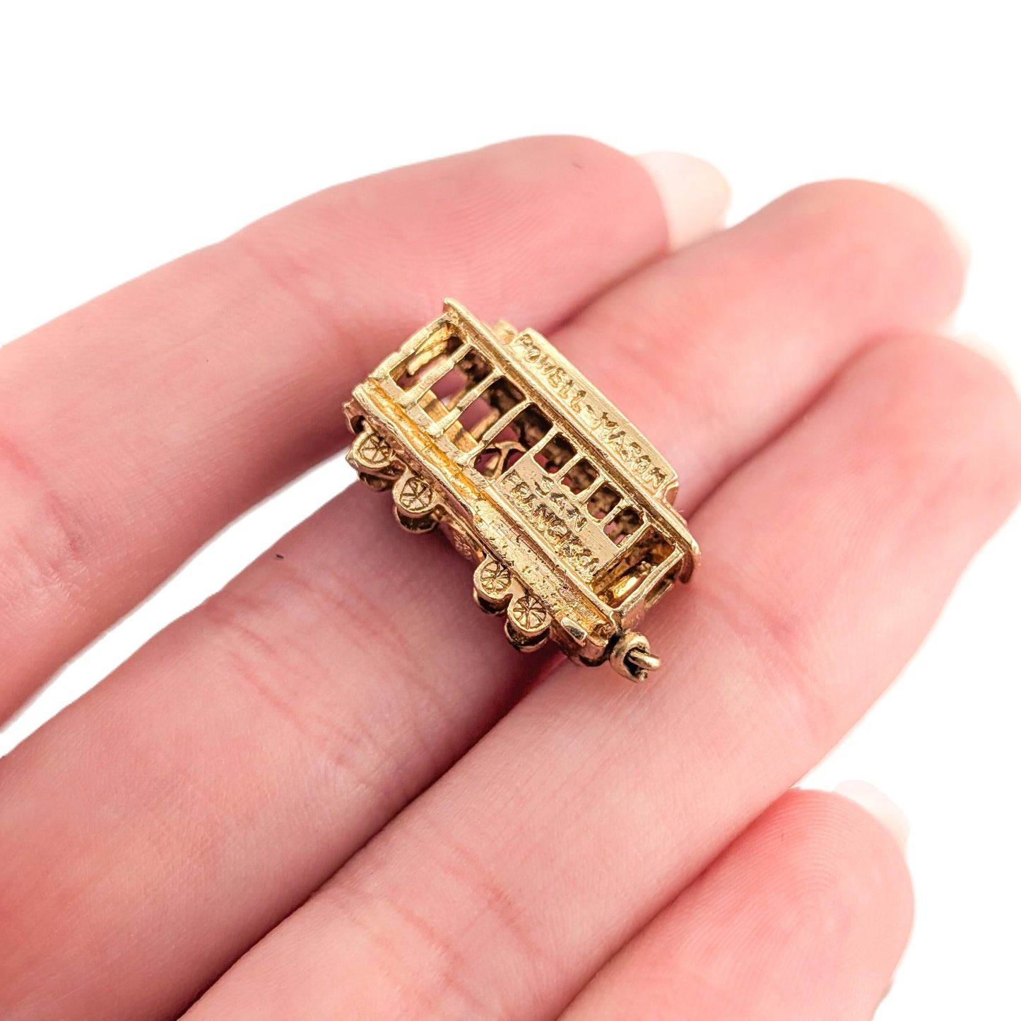 Vintage 14K Gold Cable Car Charm