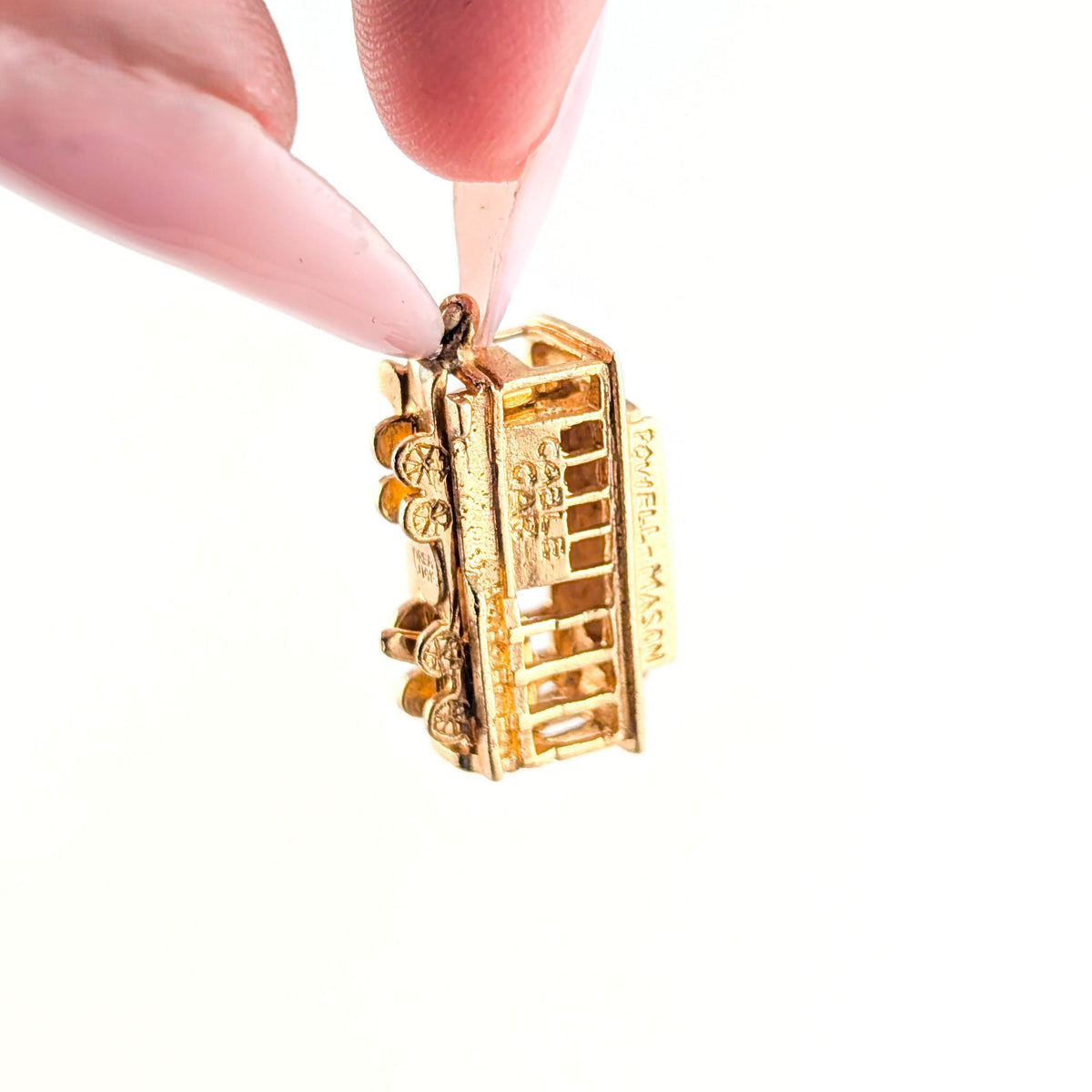 Vintage 14K Gold Cable Car Charm