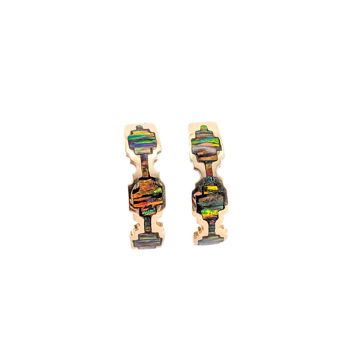 Vintage 14K Black Opal Earrings