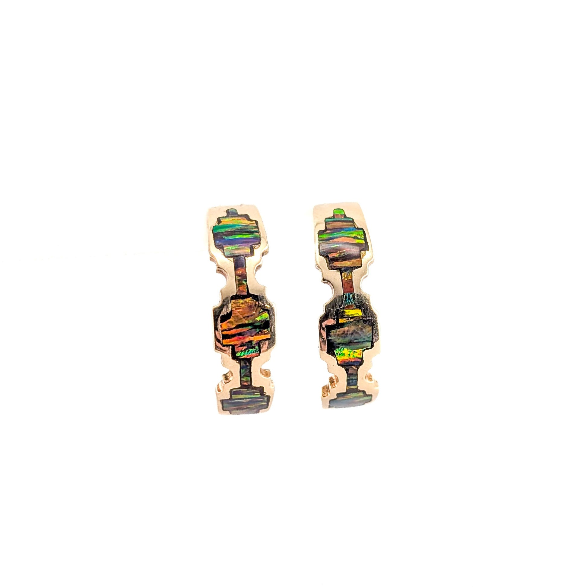 Vintage 14K Black Opal Earrings