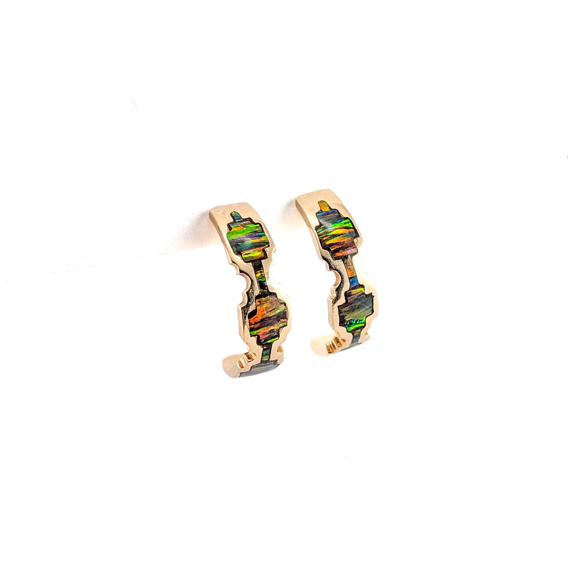 Vintage 14K Black Opal Earrings