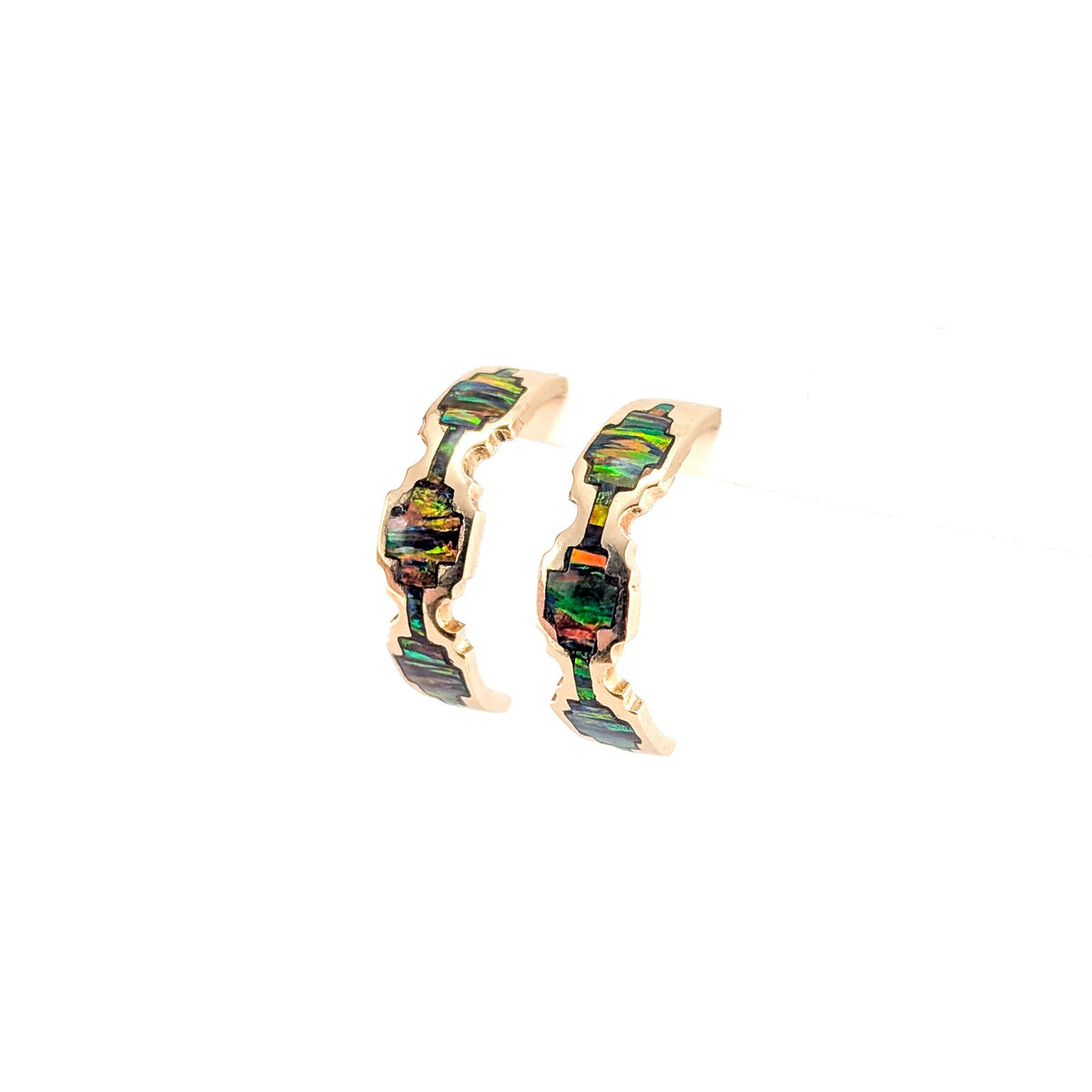 Vintage 14K Black Opal Earrings