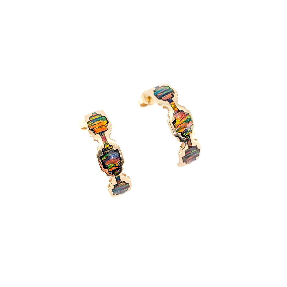 Vintage 14K Black Opal Earrings