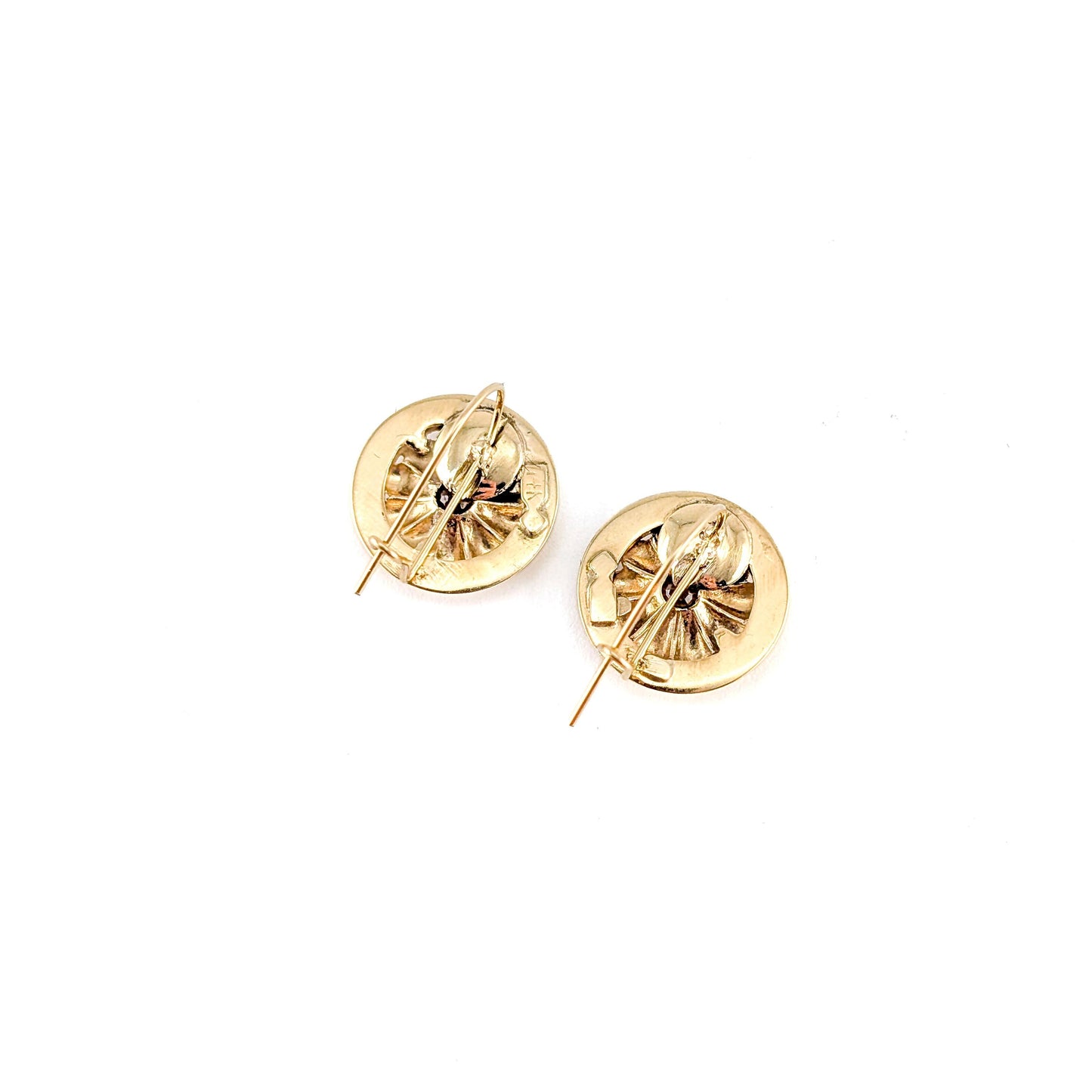 Antique Edwardian 14K Gold Orange Sapphire Earrings