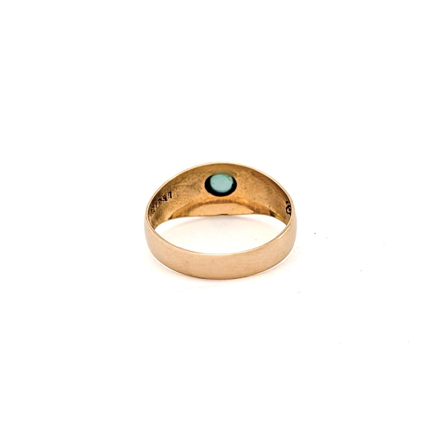 Vintage 18K Gold Green Tourmaline Cabochon Ring
