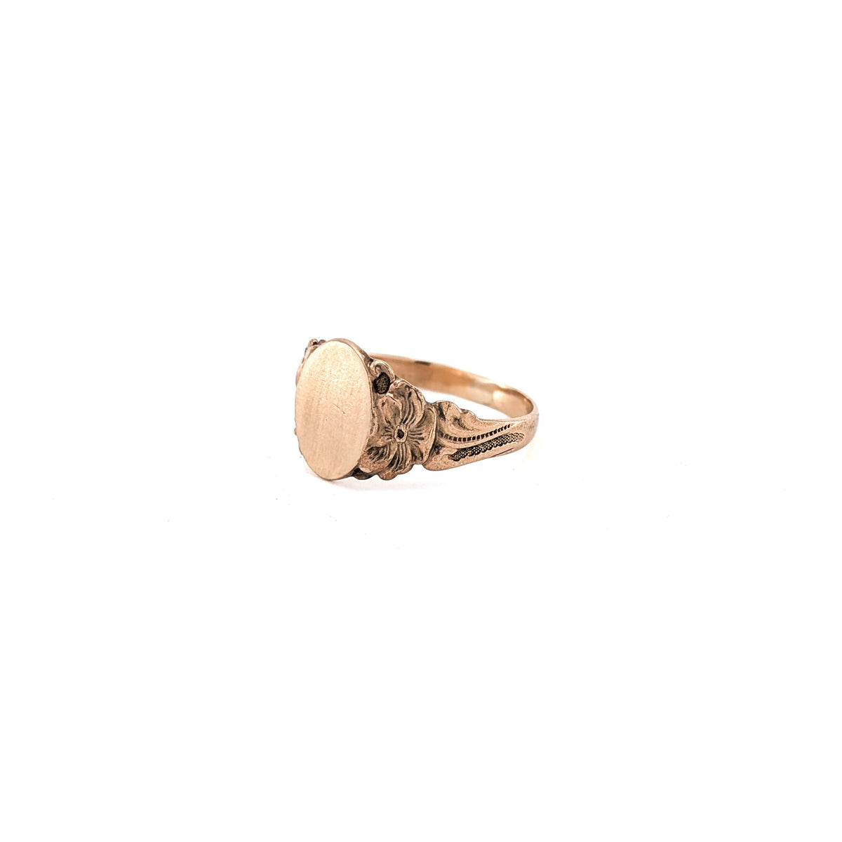 Antique 10K Yellow Gold Art Nouveau Signet Ring, Circa 1900