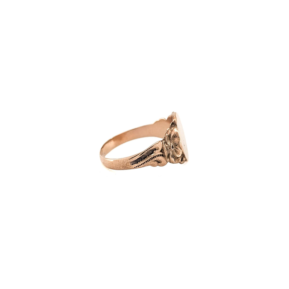 Antique 10K Yellow Gold Art Nouveau Signet Ring, Circa 1900