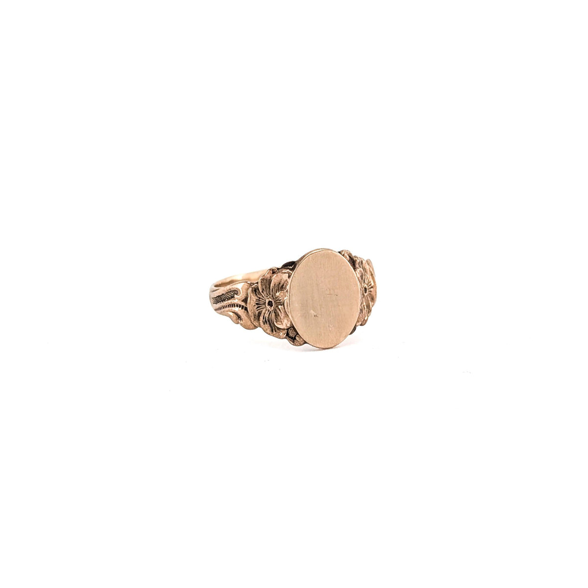 Antique 10K Yellow Gold Art Nouveau Signet Ring, Circa 1900
