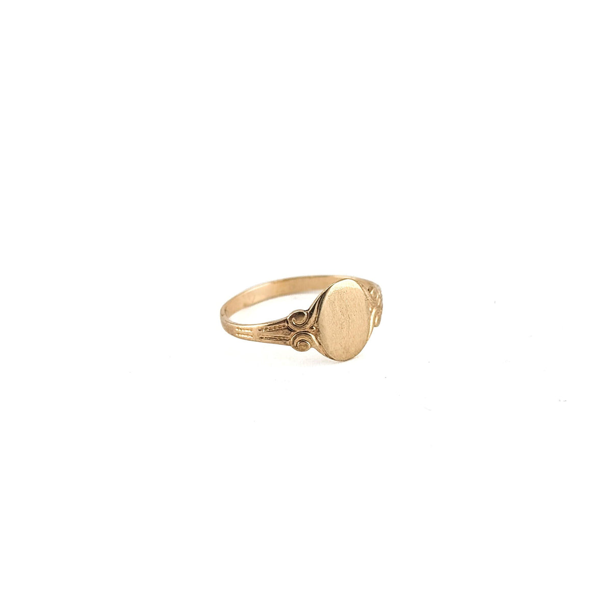 Antique 10K Yellow Gold Art Deco Signet Ring