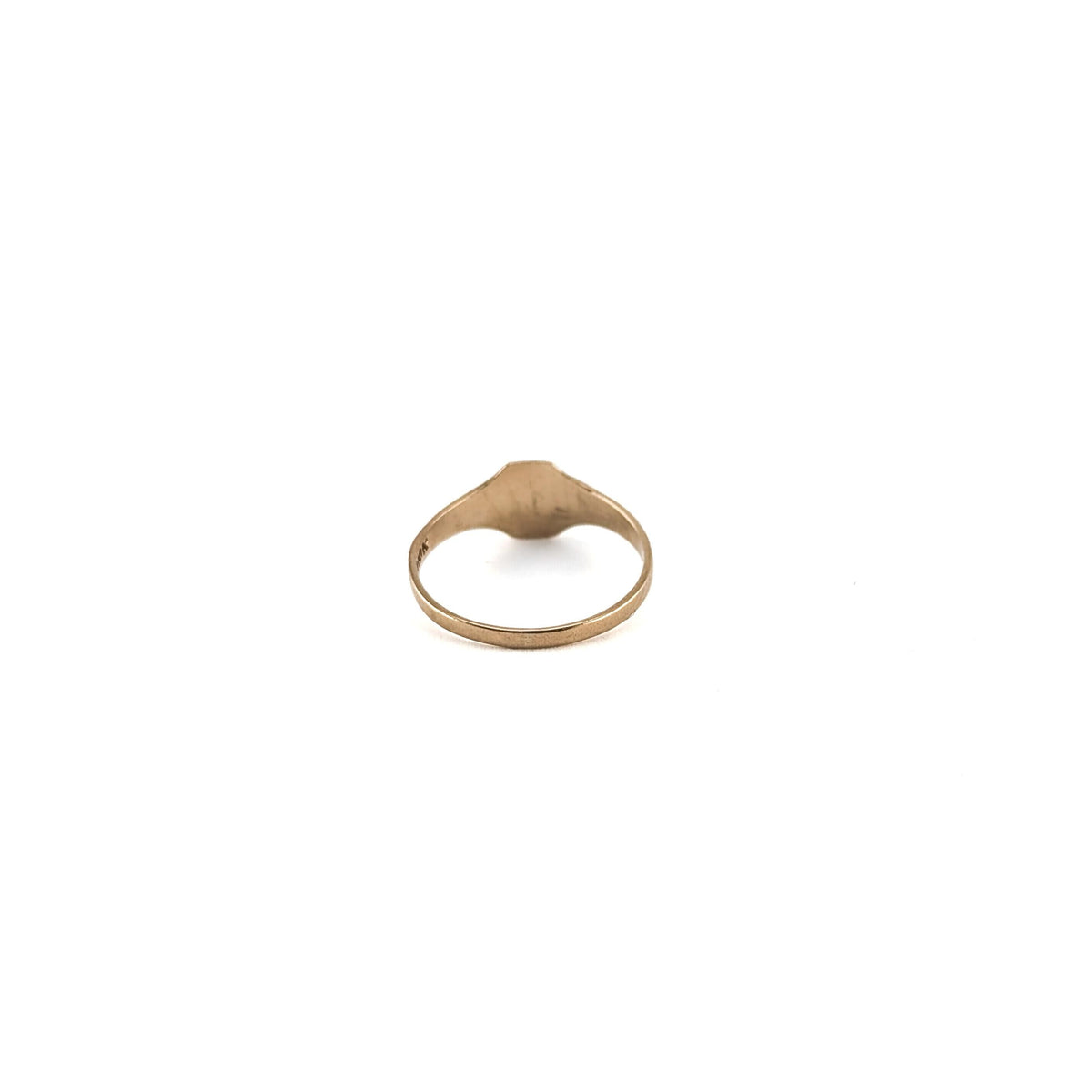 Antique Art Deco 10K Yellow Gold Baby Signet Ring with Engraved “R”