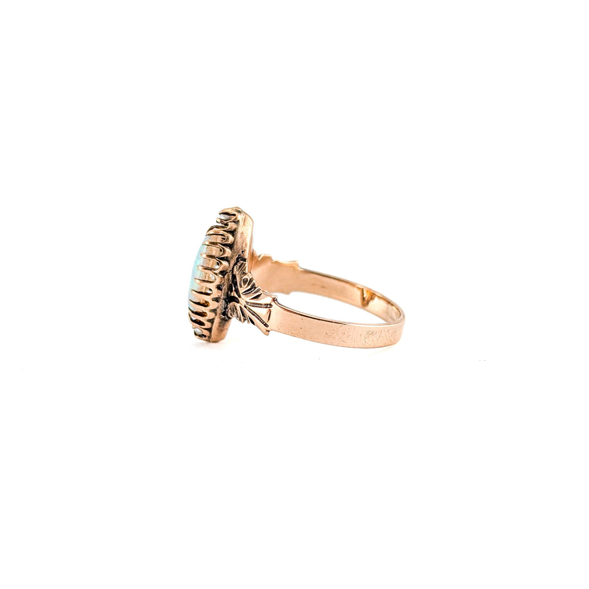 Antique Victorian 10K Gold Opal & Seed Pearl Ring