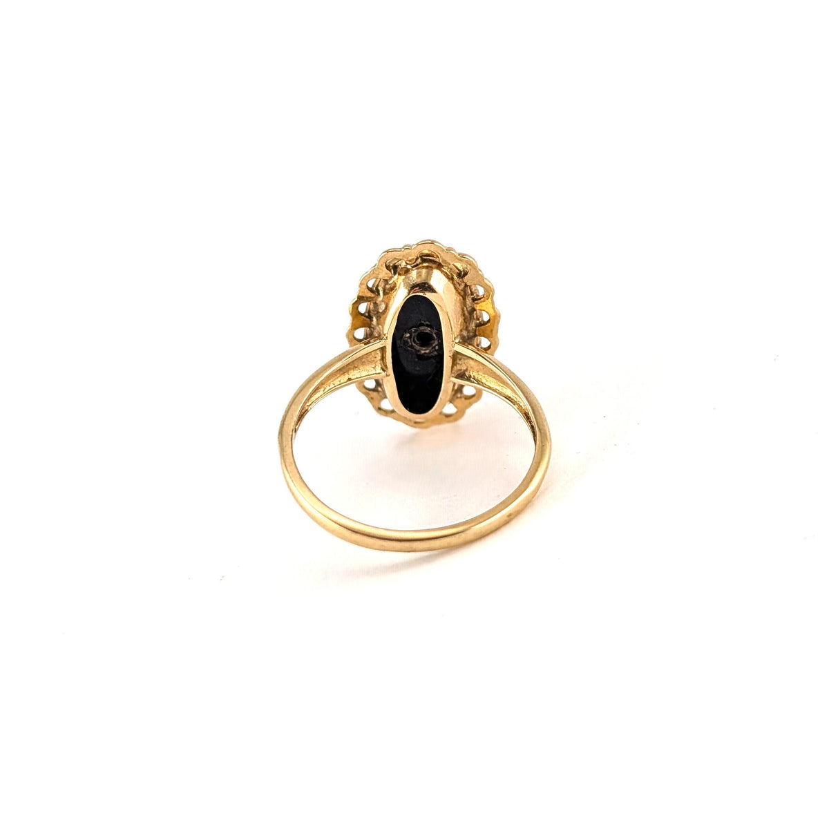 Vintage 10K Gold Black Onyx & Opal Ring