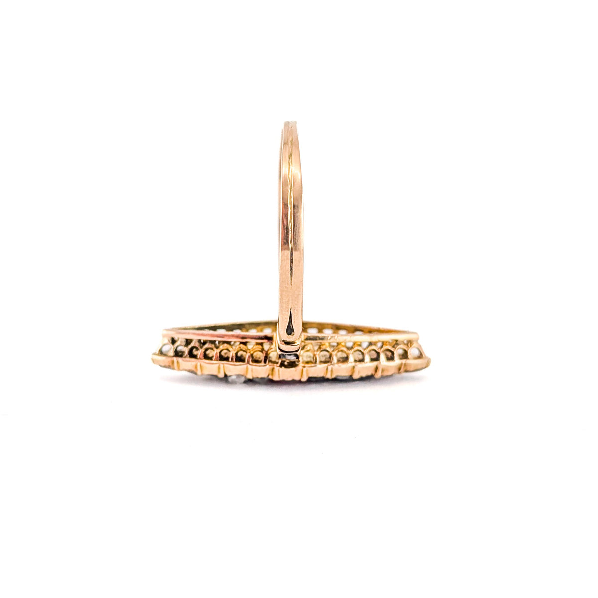 Antique Victorian 14K Gold Rose-Cut Diamond & Tourmaline Ring