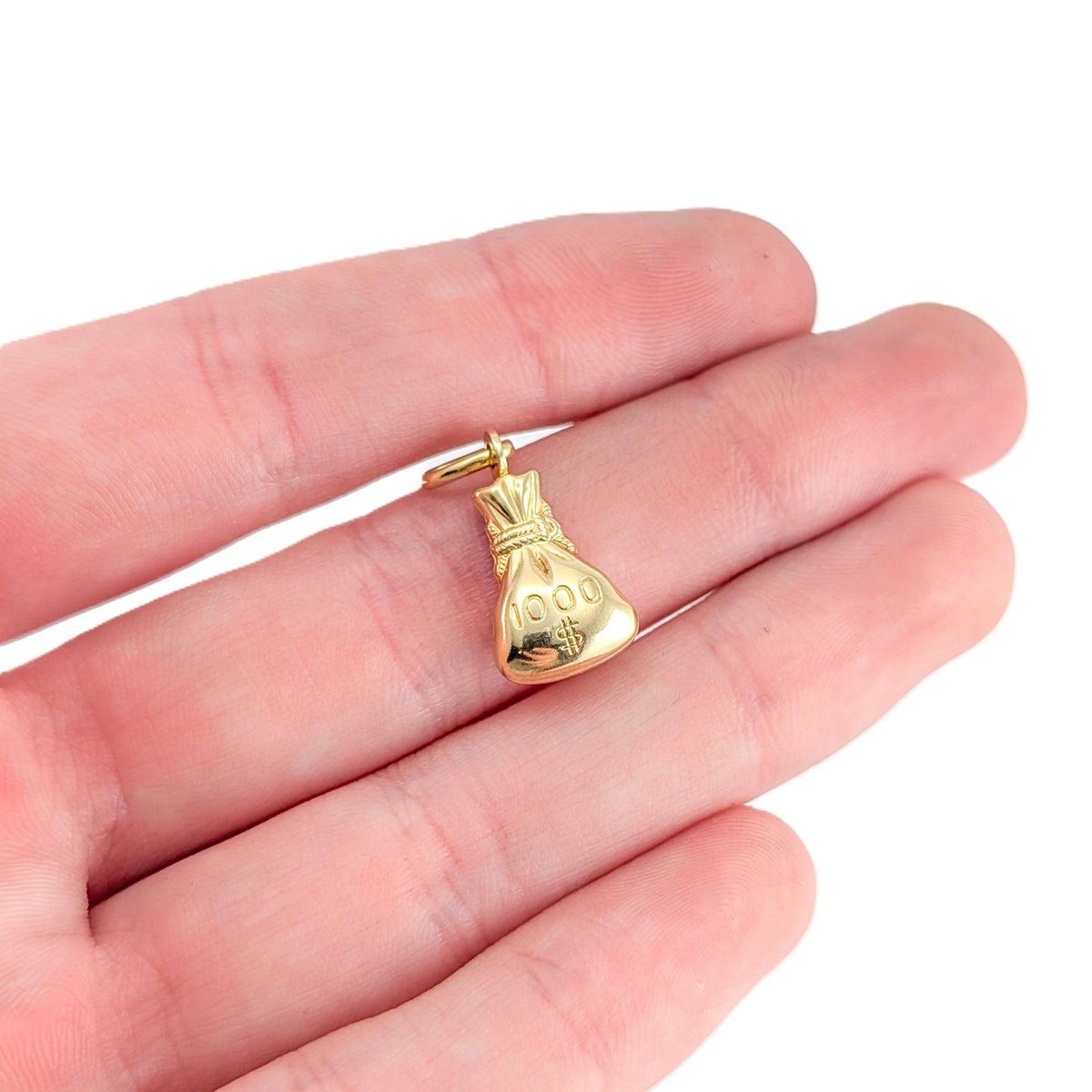 Vintage 14K Gold $1000 Money Bag Charm