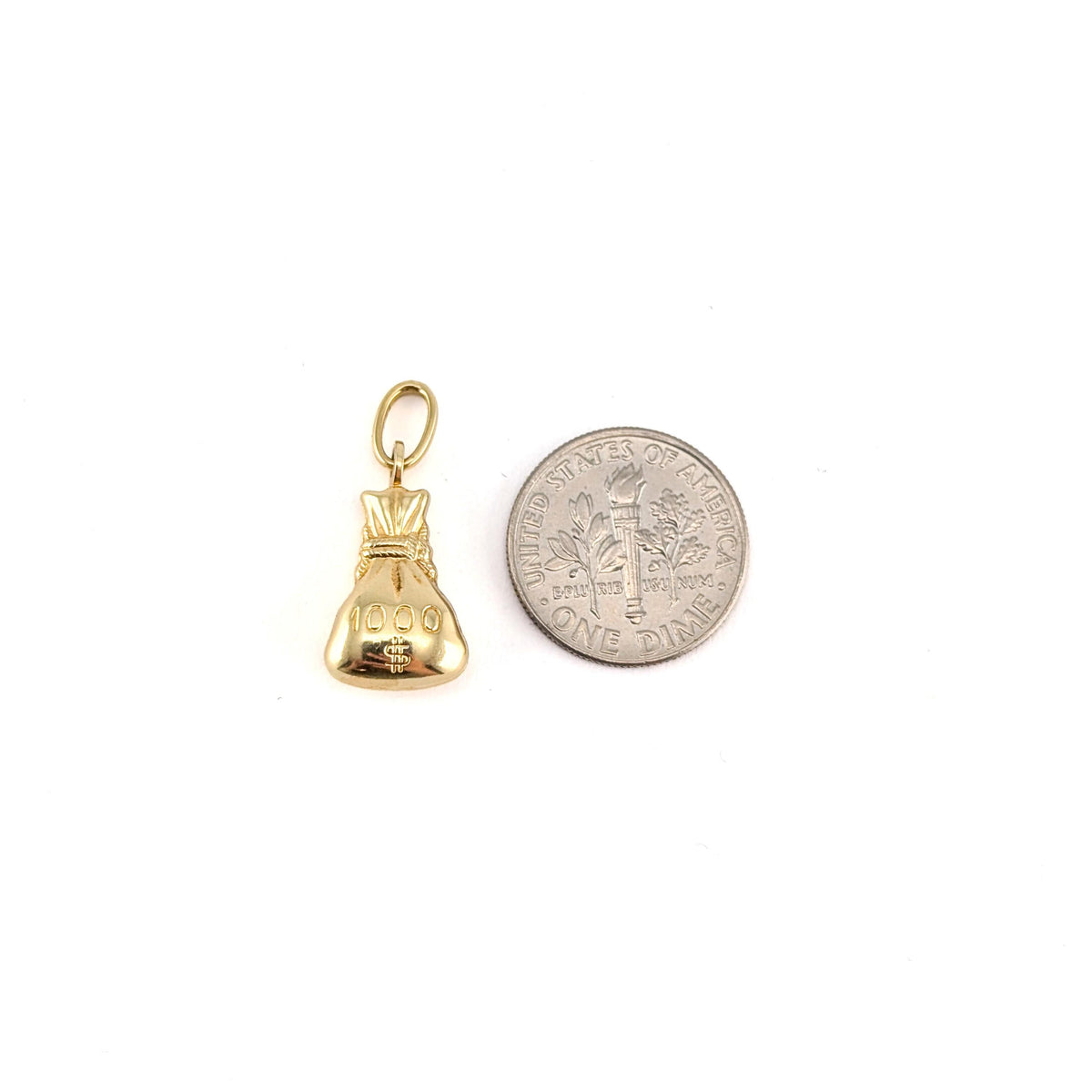 Vintage 14K Gold $1000 Money Bag Charm
