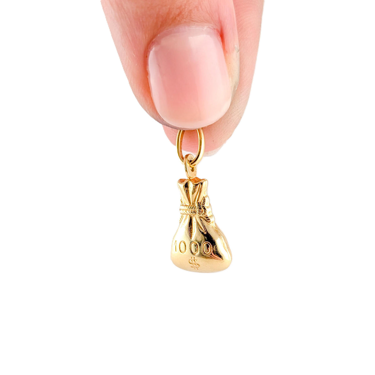 Vintage 14K Gold $1000 Money Bag Charm