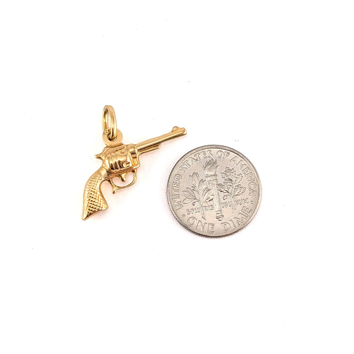 Vintage 14K Gold Revolver Charm