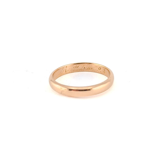 Antique 1928 18K Yellow Gold Wedding Band Ring