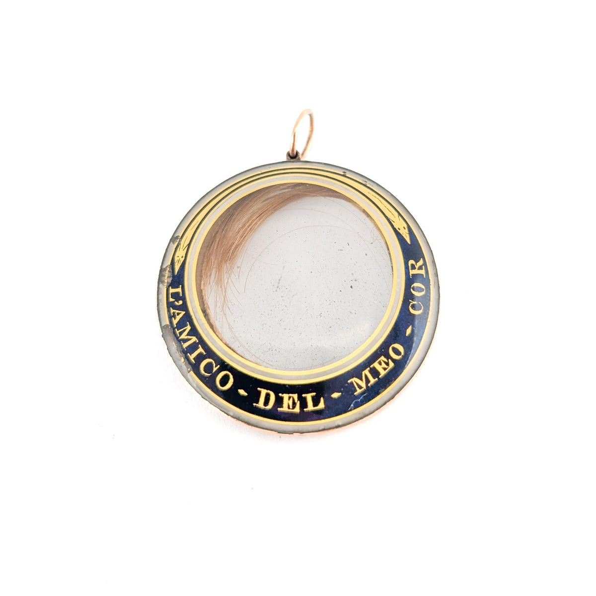 Antique Victorian 9K Gold Mourning Hair Locket Pendant