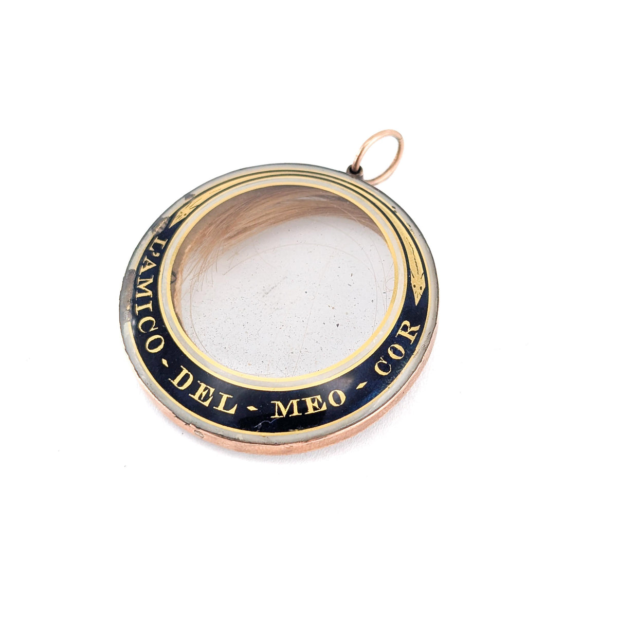Antique Victorian 9K Gold Mourning Hair Locket Pendant