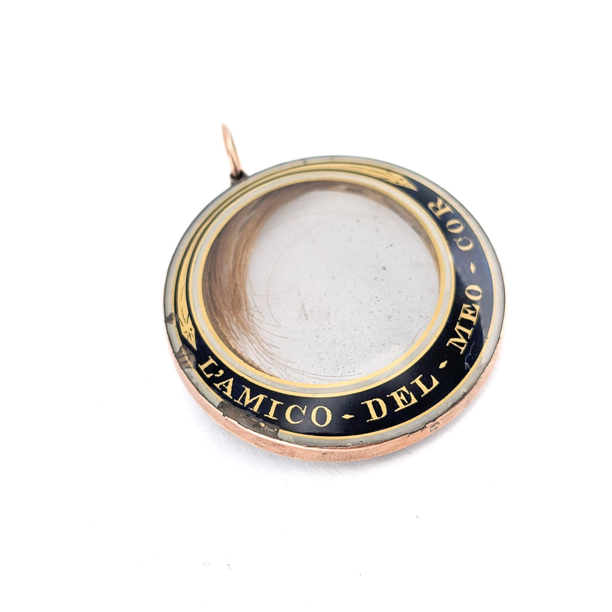 Antique Victorian 9K Gold Mourning Hair Locket Pendant