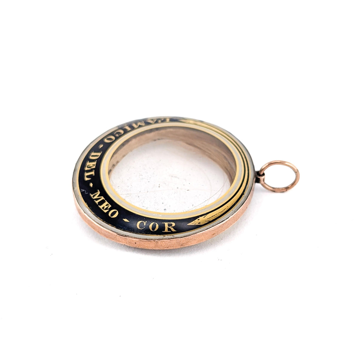 Antique Victorian 9K Gold Mourning Hair Locket Pendant