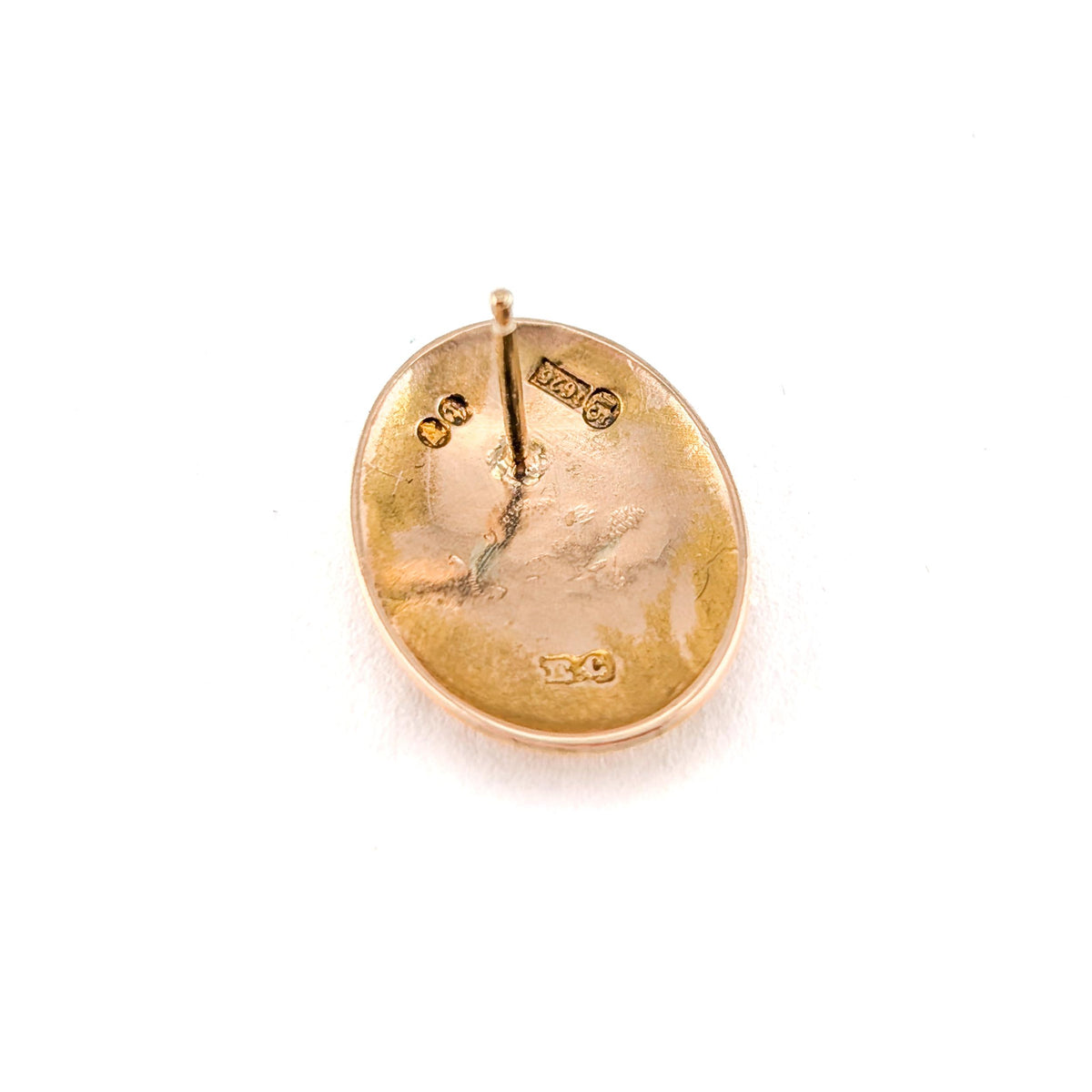 Antique Edwardian 15K Yellow Gold Converted Cufflink Stud Earrings